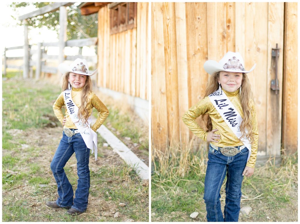 Darby rodeo royalty lil miss portraits in Corvallis, Montana by Montana photographer Kat's Eye On Design Photography