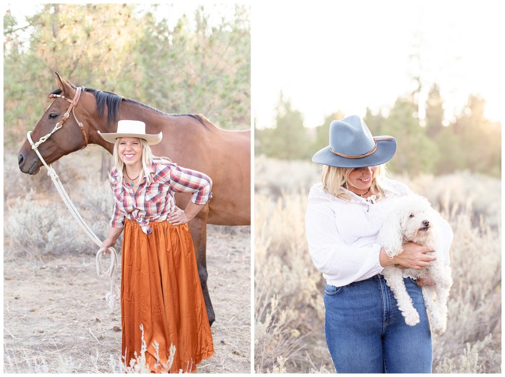 Woman with her horse and dog | Stevensville equine photoshoot by Montana photographer Kat's Eye On Design Photography