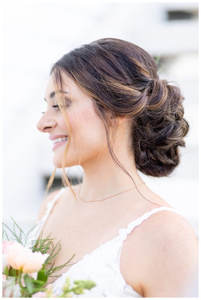 Simple, classic wedding hair styling by Allure Weddings 406 and photo by Missoula wedding photographer Katherine Schot Photography