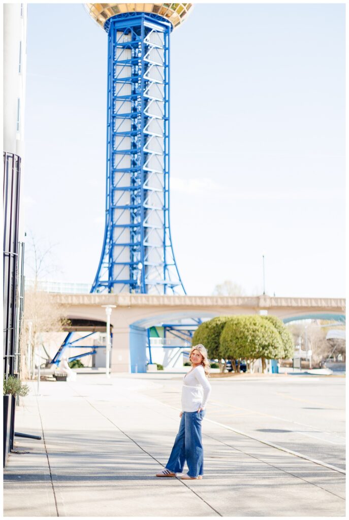 Senior photos at World's Fair Park in Knoxville, TN
