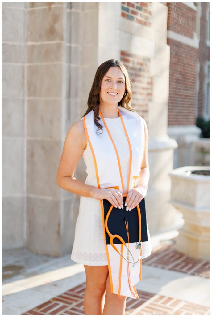 University of Tennessee nursing grad photoshoot on campus in Knoxville, TN