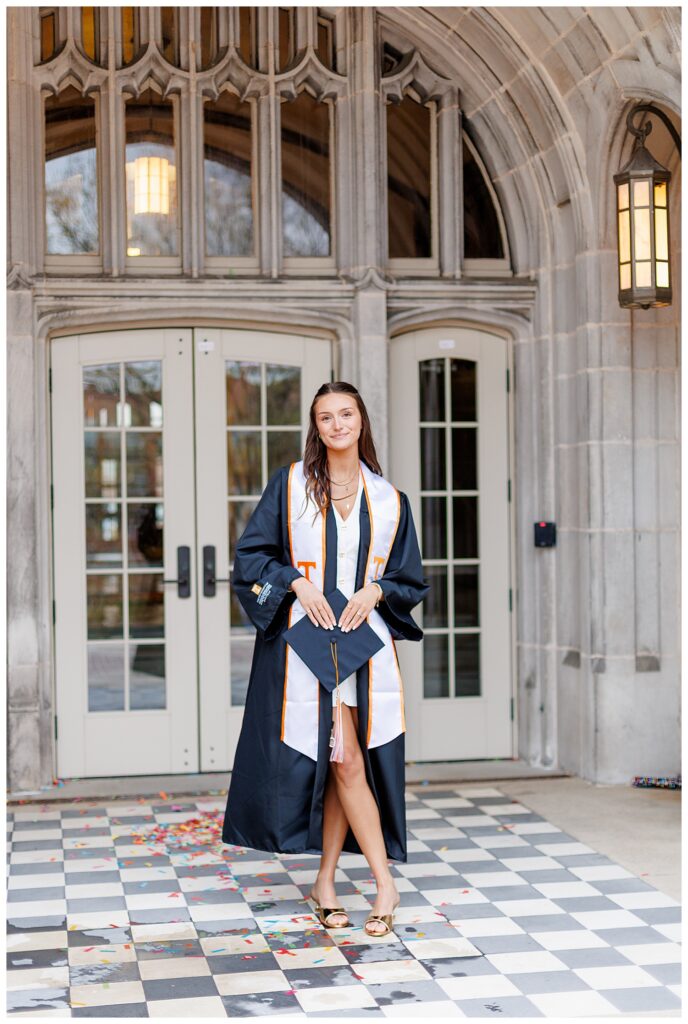 University of Tennessee grad photos on campus in the early spring