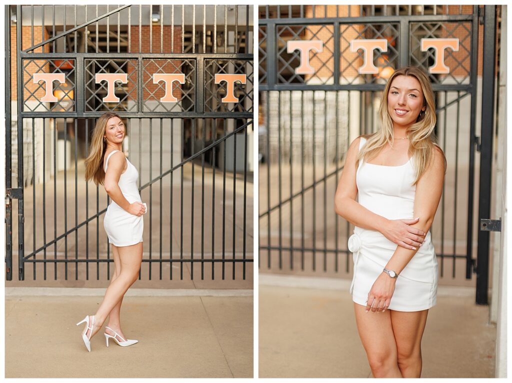 UTK graduation photos outside of Neyland Stadium
