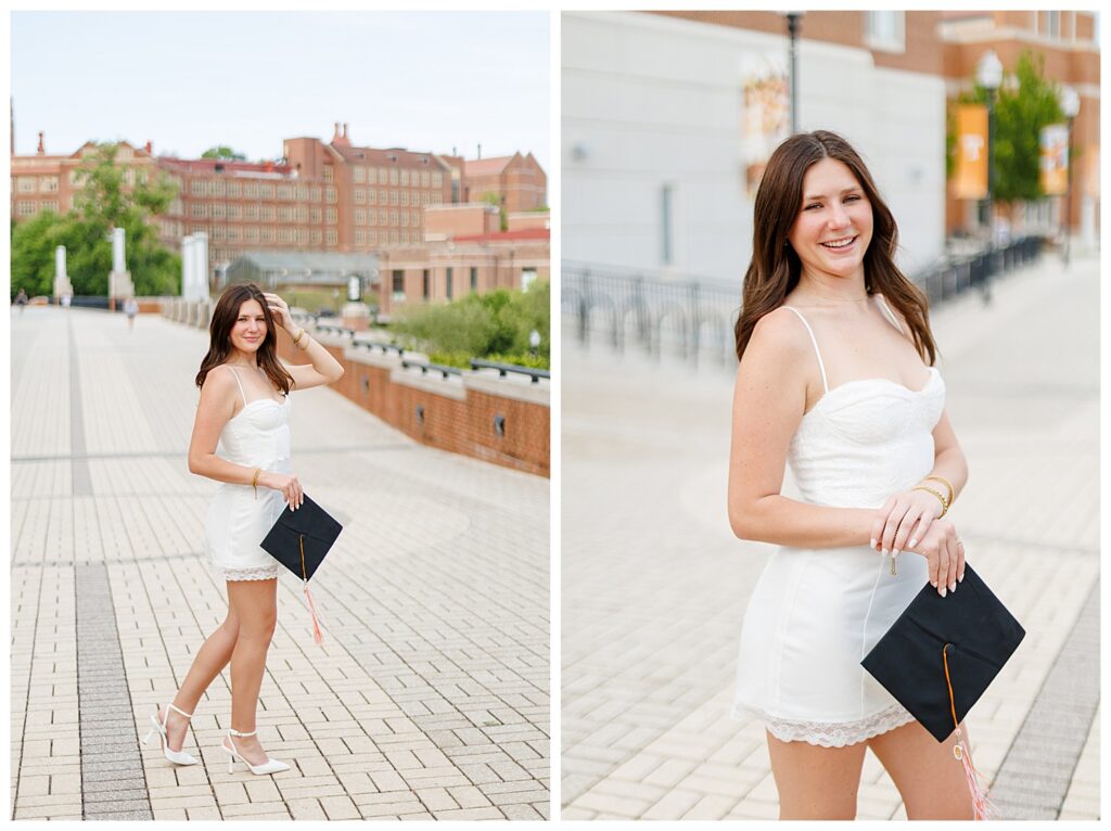 University of Tennessee graduation photos outside of Student Union