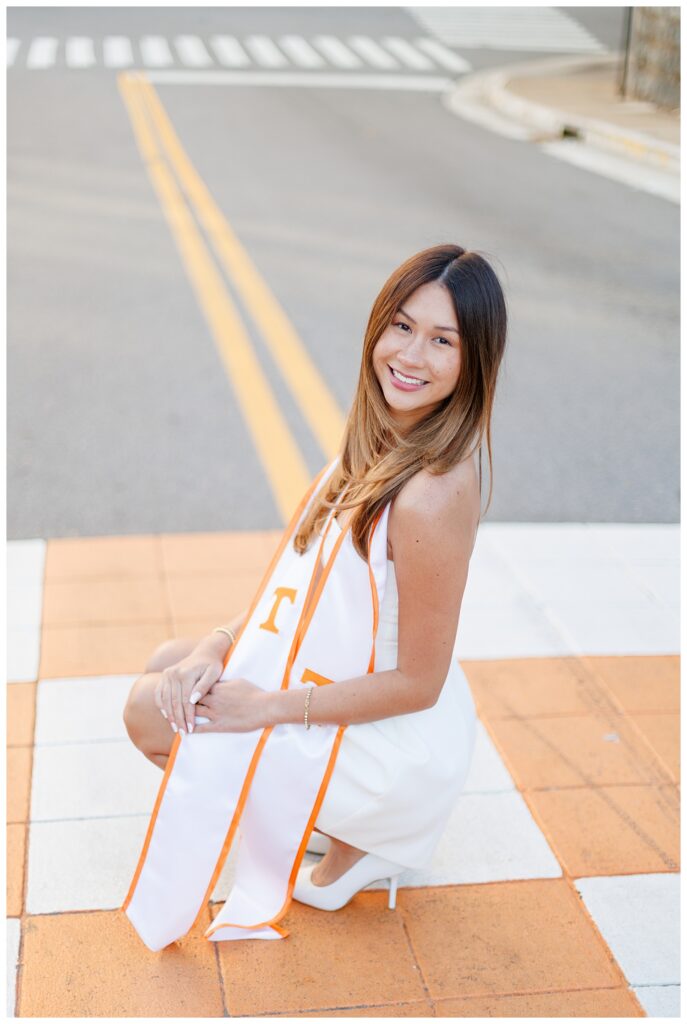 University of Tennessee Grad Photo Location checkered crosswalk