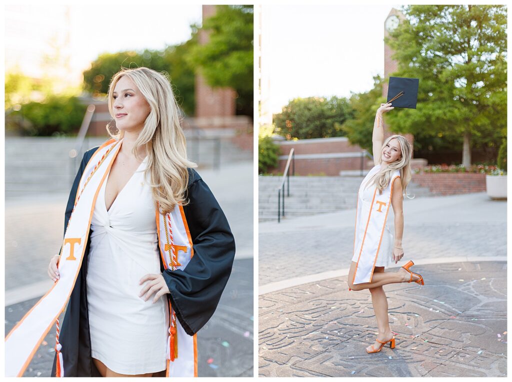 grad photos at the University of Tennessee on the Seal