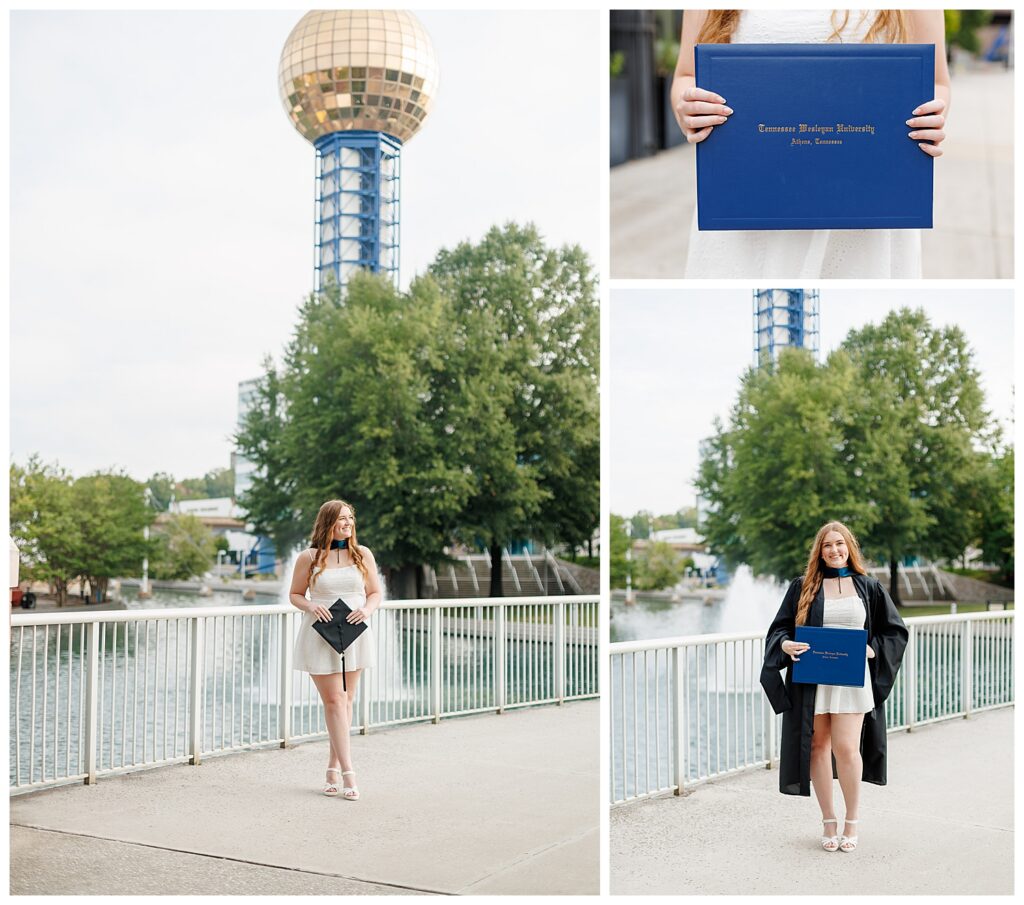 Tennessee Wesleyan University Grad Photos at World's Fair Park in Knoxville, TN